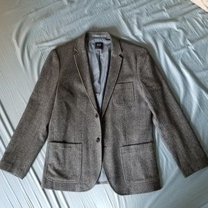 GAP Gray Herringbone Wool Blazer M